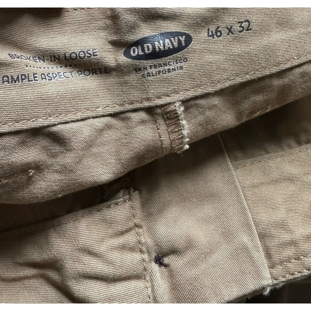 Old Navy Broken -In Loose Chinos Pants Mens Size 46X32 Toasty Tan Casual New